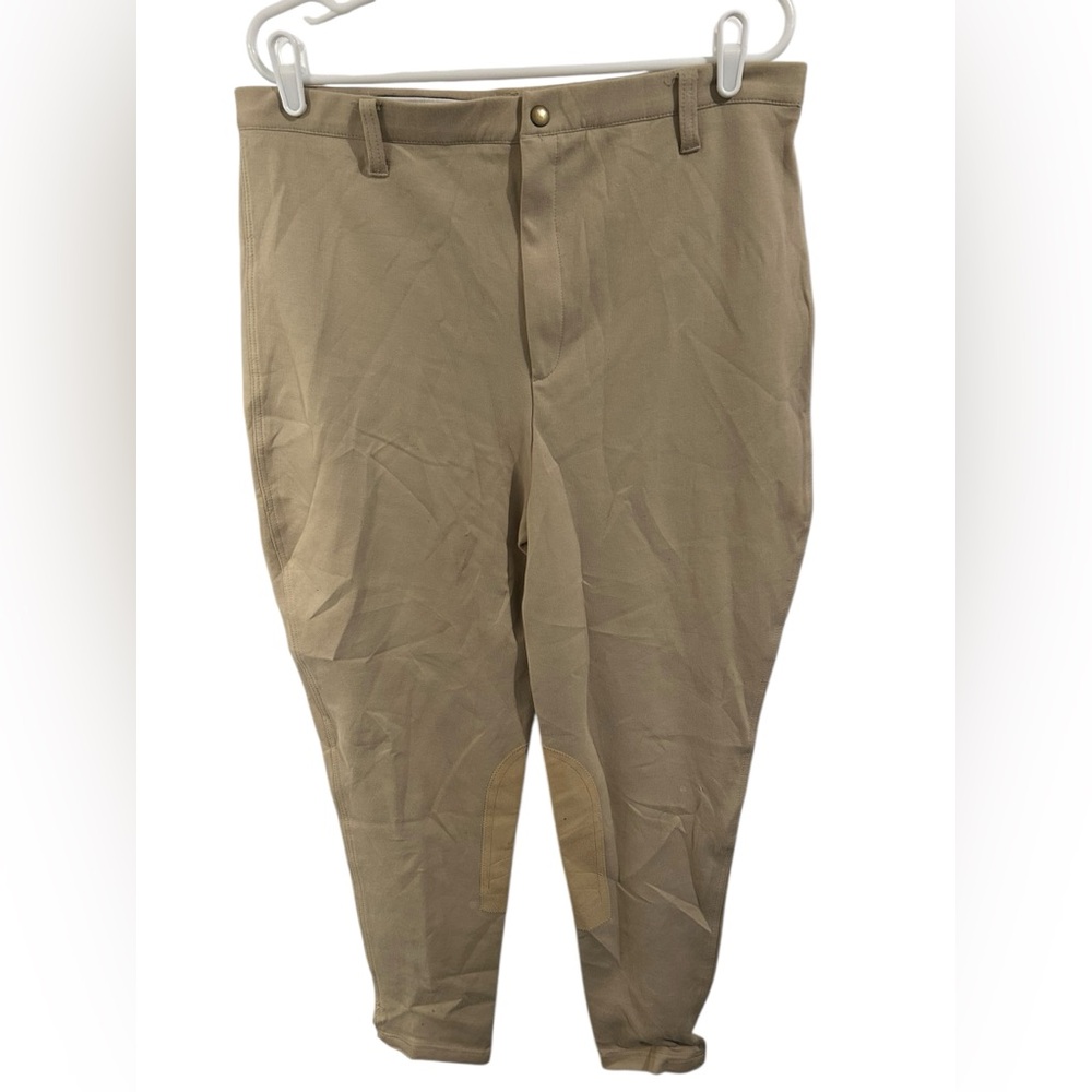 State Line Tack Tan Elastic Waist Breeches Equestrian 
Women's Size XL